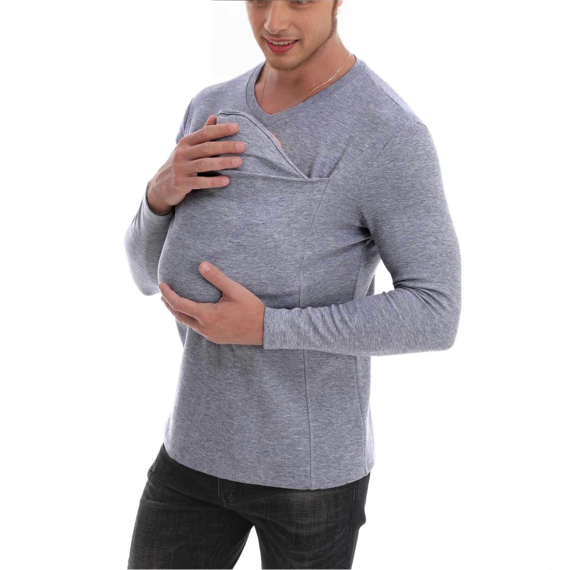 High Quality Kangaroo Dad Multi-functional T-shirt Long Sleeve
