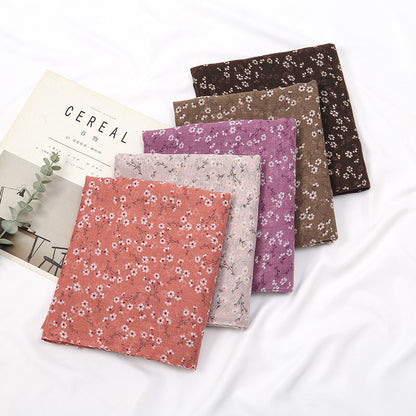 Fashion Floral Polyester Cotton Scarf Artistic Women