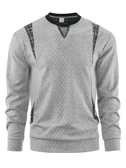 Men's Contrast Color Pullover Sweater