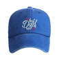 Washed Cotton Embroidered Letter Baseball Cap