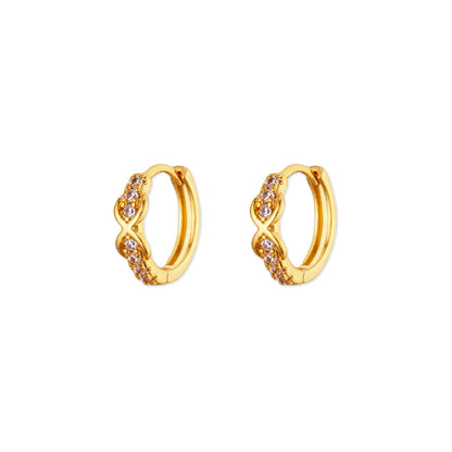 Exquisite Geometric Inlaid Zircon Earrings
