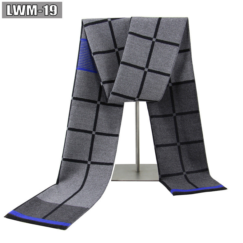 Men's Scarf European And American Cashmere Autumn And Winter Business Plaid