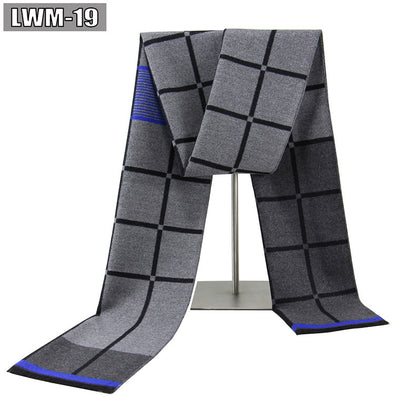 Men's Scarf European And American Cashmere Autumn And Winter Business Plaid