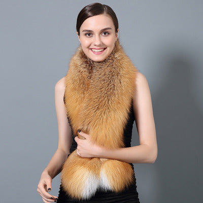 Korean Fashion All-match Fur Scarf Ladies Winter Fox Fur Collar Thick Warm Fur Collar