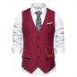 New Men's Solid Color Suit V-neck Single Breasted Chain Vest