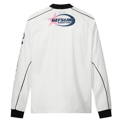 Letter Printed Mesh Breathable T-shirt For Men