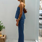 Women's Casual Tube Top Straight-leg Trousers Suit