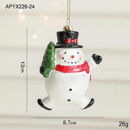 Christmas Tree Decorations Painted Plastic Christmas Pendant