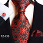 Paisley Tie Square Scarf Pocket Square Cufflinks Three-piece Set