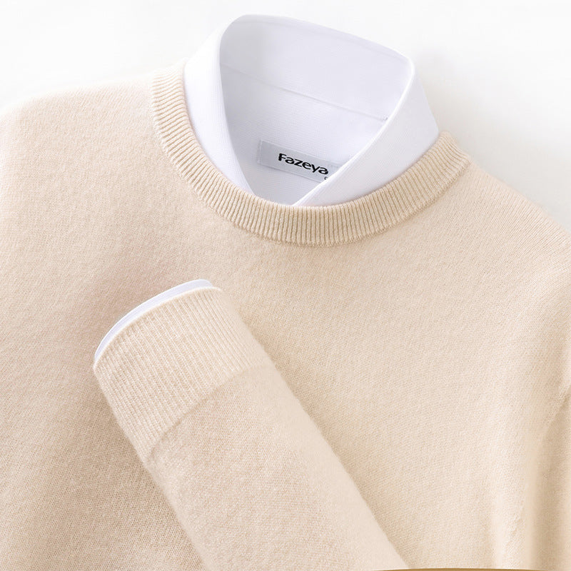 Men's Long Sleeve Pullover Business Casual Sweater Autumn And Winter Wild Thickened