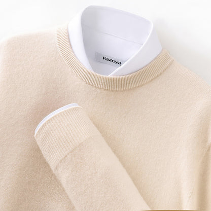 Men's Long Sleeve Pullover Business Casual Sweater Autumn And Winter Wild Thickened