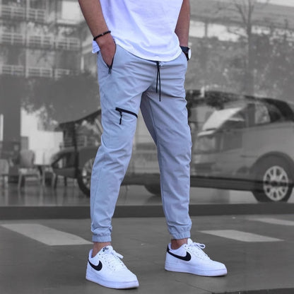 Men's Zipper Overalls Retro Casual Jogger Pants