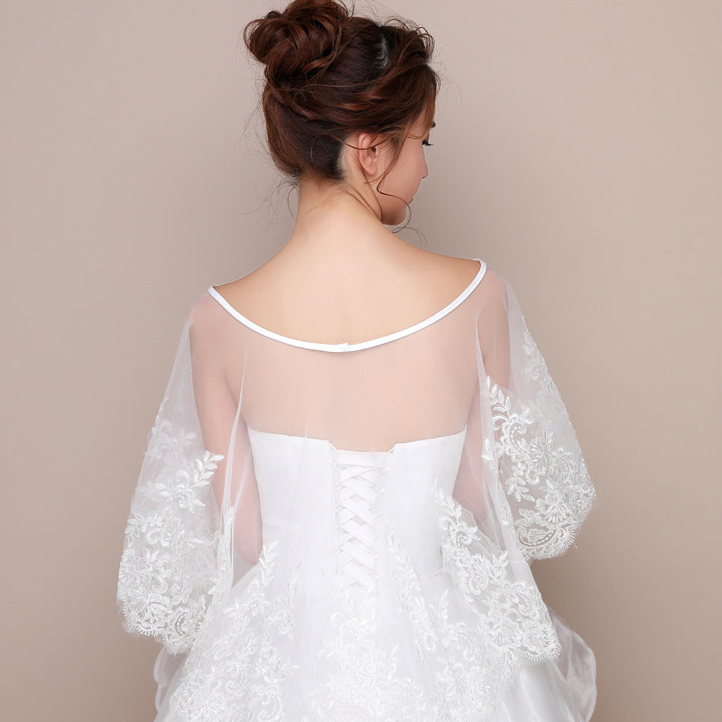 The Wedding Dress Was Thin, Covering The Meat And Covering The Arms, Lace Shawl