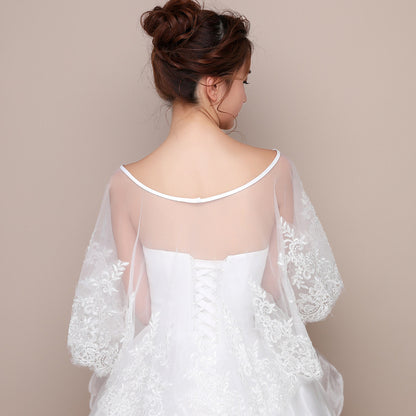 The Wedding Dress Was Thin, Covering The Meat And Covering The Arms, Lace Shawl