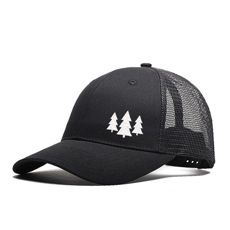 Pure Cotton Six Pieces Mesh Cap Black Forest Embroidery