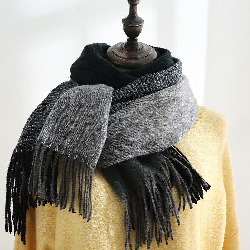 Women's Fashion Warm Tassel Outer Scarf