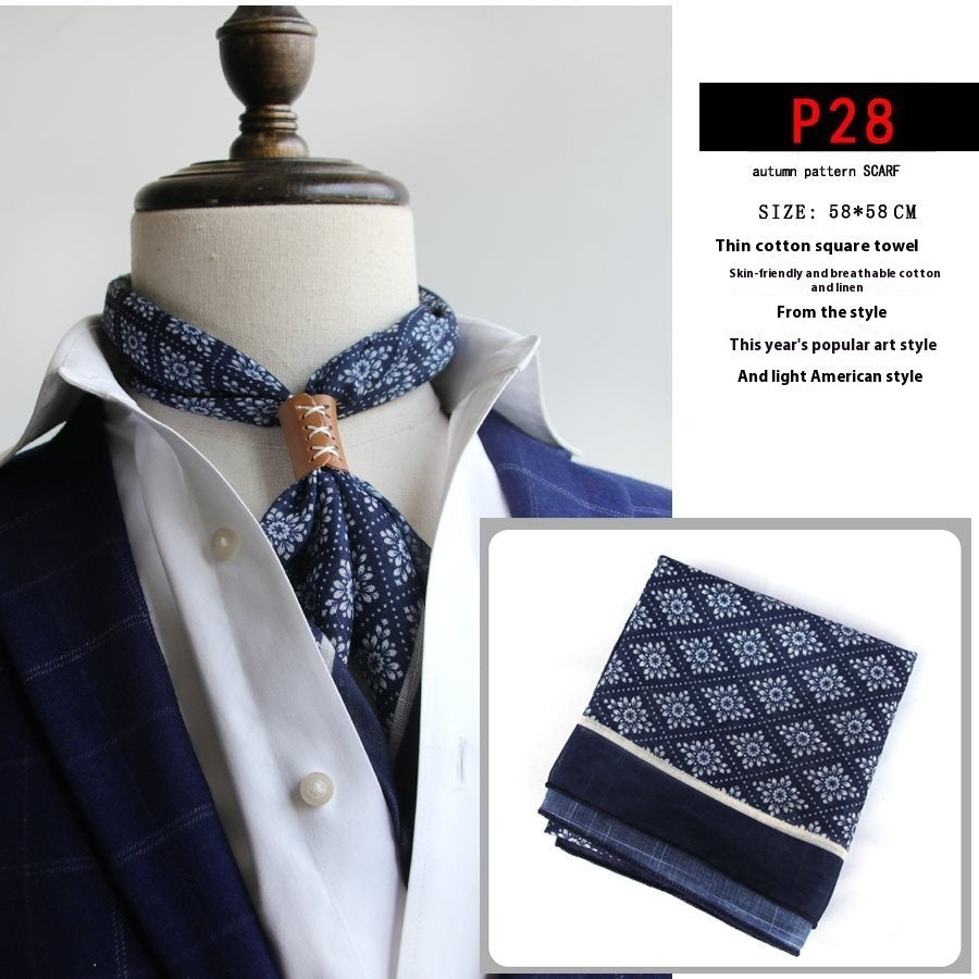 All-matching Men's Scarf Thin Youth Silk Scarf