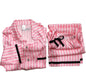 Striped Pajamas Women Autumn And Winter Sexy Pajamas Set Satin Home Silk Cardigan Long Sleeves