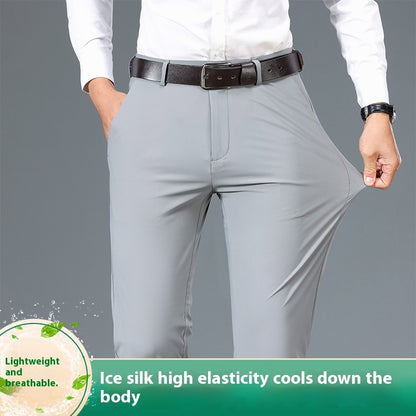 Men's High Elastic Jinammonia Ice Silk Casual Pants