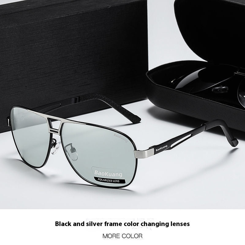 Men's New Day And Night Dual-use Discolored Sunglasses