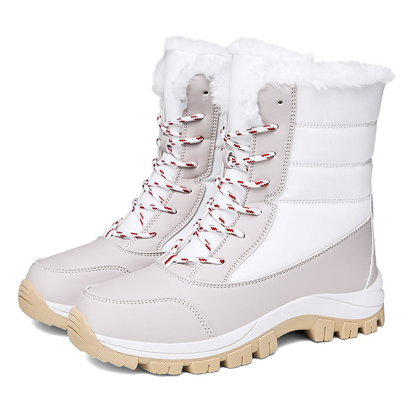 Winter Cotton Boots Outdoor Women's Fleece Lined Padded Warm Keeping Snow Boots