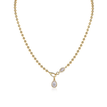 A Fashionable Jewelry Pendant Set With Moissanite S925 Sterling Silver And Gold-plated Diamond, Moissanite Silver Jewelry