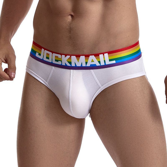 Rainbow Briefs Low Waist Sexy Pure Color Cotton Breathable And Transparent Men