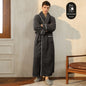 Autumn And Winter Thickened Cotton Velvet Nightgown Men's Winter Plus-sized Plus Size Light Luxury Couple Bathrobe Women's Extended Pajamas