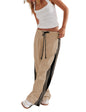 2025 Summer European And American Foreign Trade Women's Clothing New Side Striped Straight-leg Pants Women's Retro Sports Style Loose Temperament Casual Pants