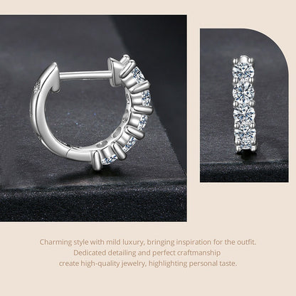 Silver Ziyun New Shining Single Row Light Luxury Moissanite Ear Clip Women