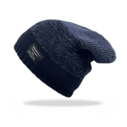 Mixed Color Plus Fluff Knitted Hat Unisex