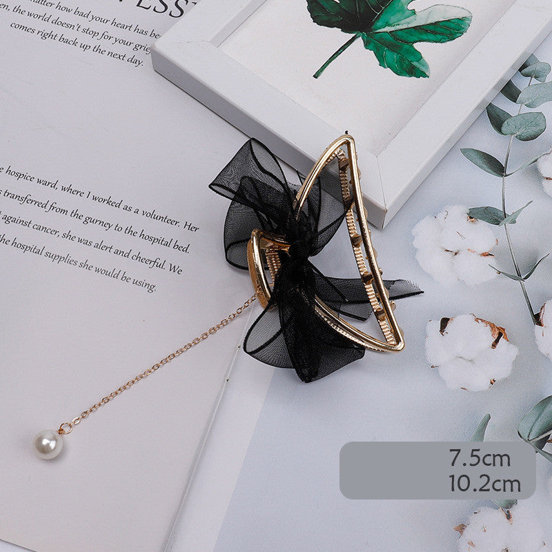 Mesh Bow Hairpin Female Disc Hair Grabbing Clip