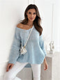 Loose And Idle Pullover Sweater V-neck Excellent Long Sleeve Top