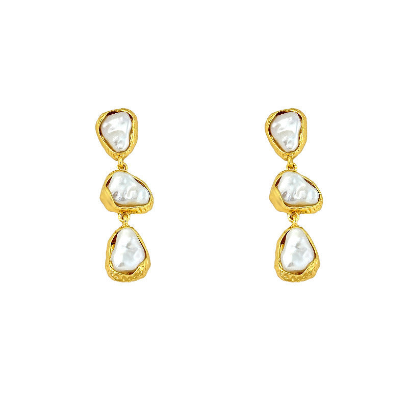 European And American Long Pearl Earrings Women's Niche Normcore Bag