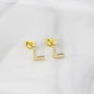 Ins European And American Diamond English Alphabet Letter Earrings