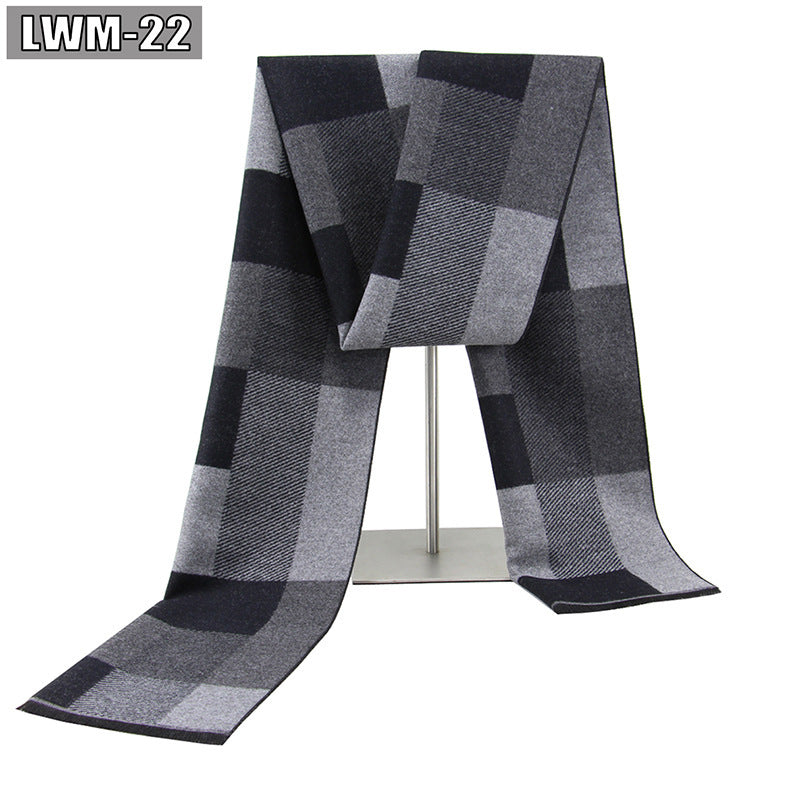 Men's Scarf European And American Cashmere Autumn And Winter Business Plaid
