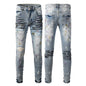 Ripped Jeans Men's Slim Fit Light Blue