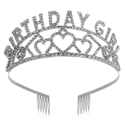 Flash Diamond Birthday Crown Party Decoration Headband Prom Headwear Set